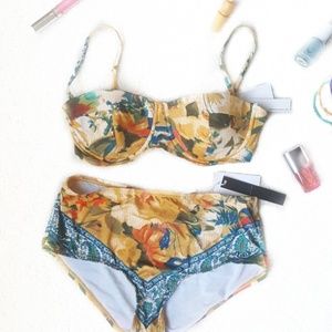 🆕 WET • floral watercolor bikini hot pants NWT